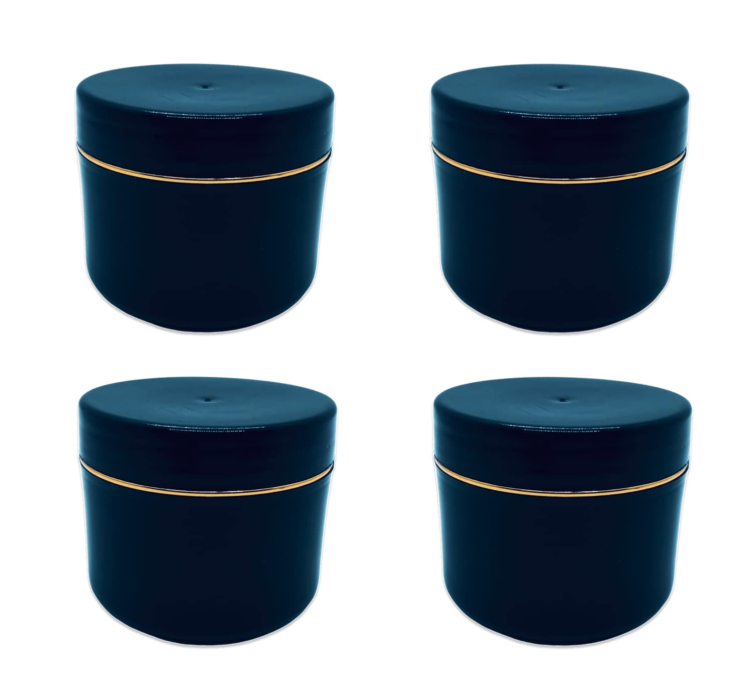 Packdost 50 Gm Black Cosmetic jar with a Very Strong Body Black Cap with Golden Lining with Inner lid for Creams Gel Lip Balm Lip Scrubs Eye Shadow pigments Pack of 4-picture-19