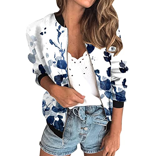 SKFLABOOF Leichte Sommerjacke Damen Jacket Elegant Stehkragen Damenjacken...