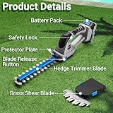 Hedge Trimmer Cordless: DEKOPRO 20V Grass Trimmer，2 in 1 Handheld Electric Bush Trimmer with 2000mAh Battery & Charger，22.8cm Cutting Length for Yard Maintenance, Lawn Trimming & Garden Pruning - Image 6