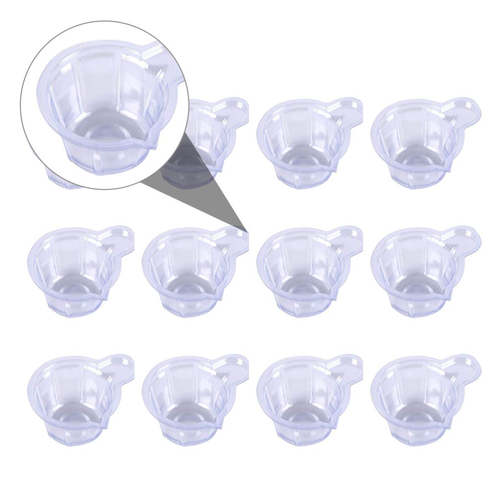 SEWACC 100Pcs Plastic Measuring Cup Resin Mixing Cup Disposable Pouring Cups for Epoxy Resin Casting Pigment Mixing DIY Craft