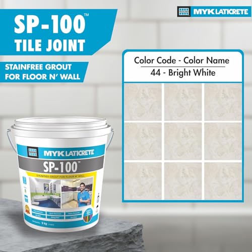 Image of MYK LATICRETE SP-100 Premium Epoxy Grout (44-Bright White, 5KG)-Stain & Germ Resistant & Water-Resistant-Food Grade CFTRI Certified Epoxy-Grout-Home, Kitchen & Bathroom-Floor & Wall Tile Joints