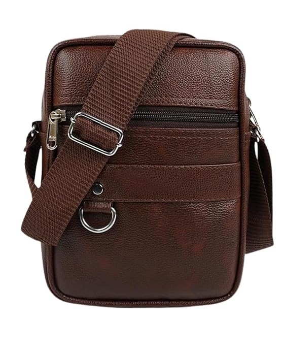Stylish Pu Leather Mini Sling Bag for Men and Women Small Travel Crossbody Bag, Passport Holder, Chest Slinger, Side Bag, Mini Sling for Business, Casual Use-image-36