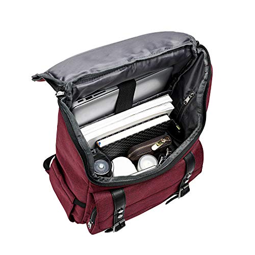 Image of YALUNDISI Vintage Backpack Travel Laptop Backpack with usb Charging Port for Women & Men College Backpack Fits 15.6 Inch Laptop Red