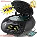 Memorex CD Top Loading Dual Alarm Clock AM/FM Stereo Radio MC7264 with 0.9-Inch Green LED Display and 3.5mm Aux Jack & Headphone Jack input (Black)