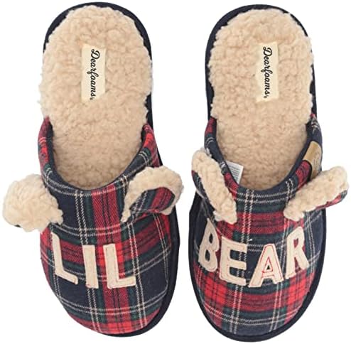 Dearfoams Women's Unisex Adult Lil Bear Scuff Slipper, Navy Blazer, Small | Image 4