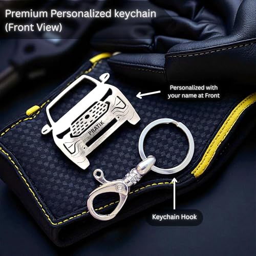 Image of Premium Stainless Steel Car Keychain | Personalized Custom Name Keyring | Stylish Car Shape Metal Key Holder made for Toyota Fortuner, Legender, Innova Crysta, Hycross, urban cruiser hyryder