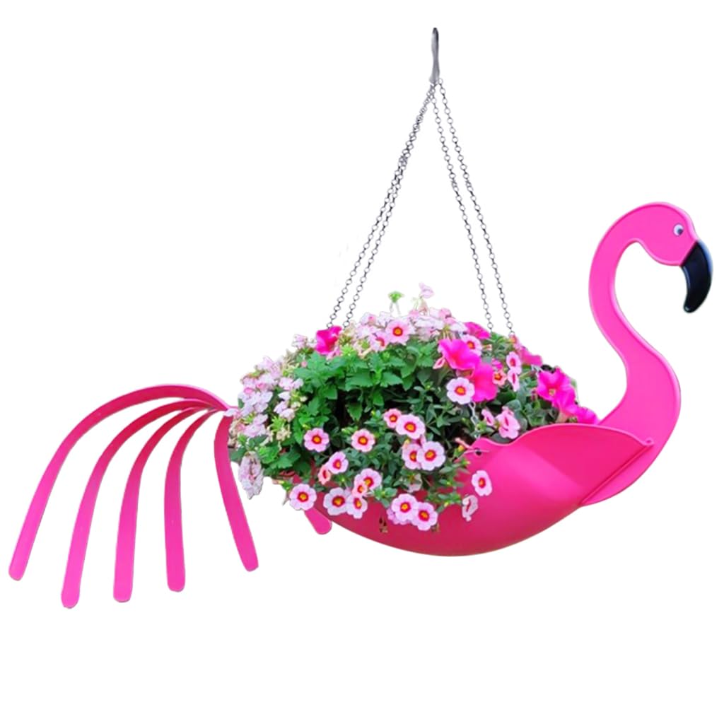 HASTHIP® Metal Flamingo Pots for Plants - Pink Flamingo Flower Pot Decor - Exquisite Garden Decor - Outdoor Hanging Planter - Pots for Plants Planters for Balcony - Suitable for Garden Yard Decor (B0D1QZXXN6) Amazon Price History, Amazon Price Tracker