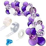 TONIFUL Purple Balloon Garland Arch kit Lavender Purple Confetti White Balloons for Mermaid Theme...