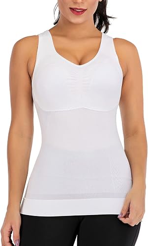 Women's Shapewear Camisoles with Built in Bra Tummy Control Padded Bra Seamless 