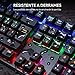 immagine 5AUKEY Tastiera Meccanica con LED-Backlit Switches Blu, 105 Tasti 100% Anti-ghosting Layout Italiano Tastiera da Gioco con Design Impermeabile e Pannello Metallico per PC e Laptop Giocatori (Nero)