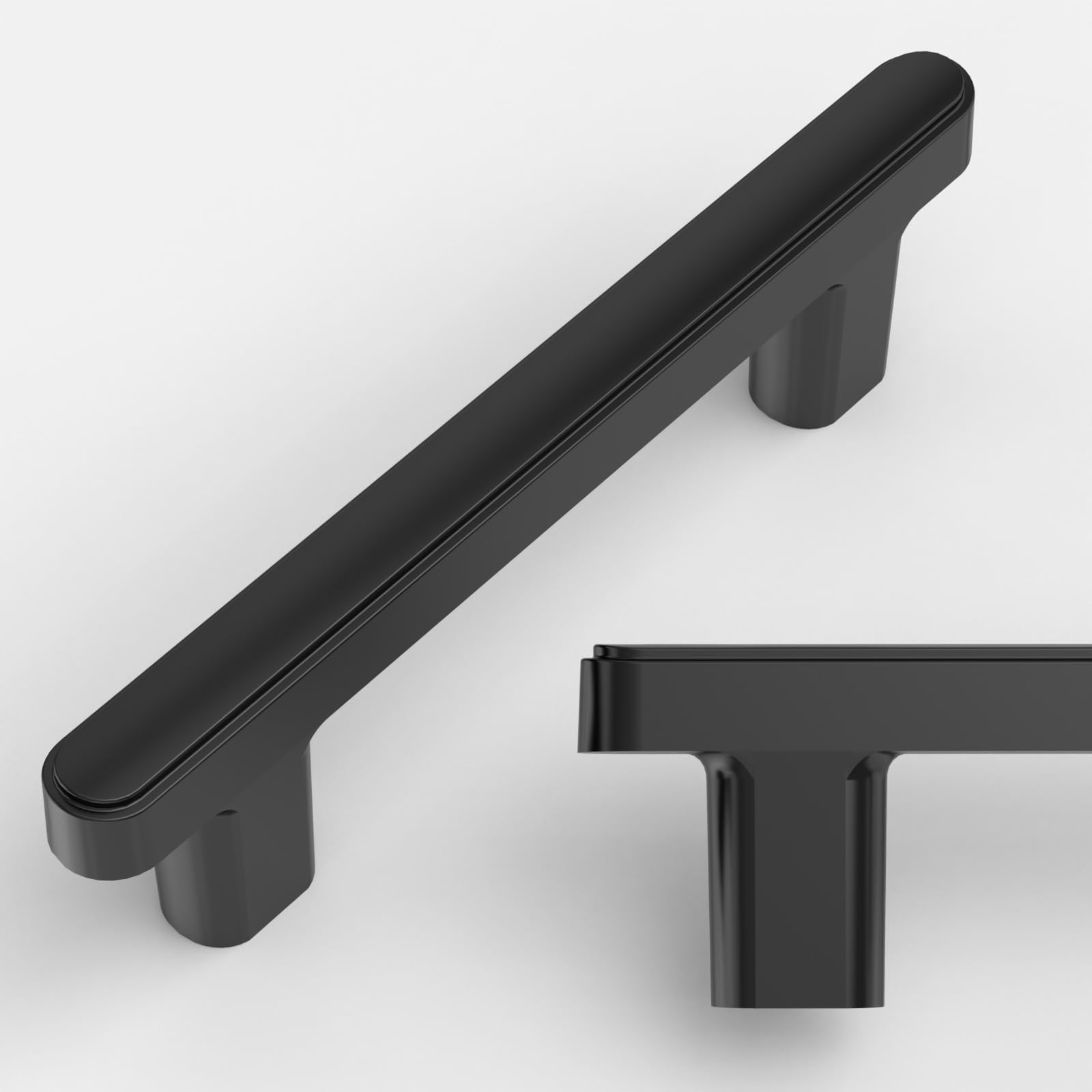 Amerdeco 10 Pack Matte Black Cabinet Pulls 3 Inch(76mm) Hole Center Drawer Pulls Cabinet ...