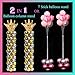 Decojoy Balloon Stand Kit, 9 Feet Balloon Arch for Floor, 2IN1 Sets Ballon Column Holder with Weights Base and Stick, Metal Backdrop Stands for Parties, NO Need Helium Tank for Balloons at Home