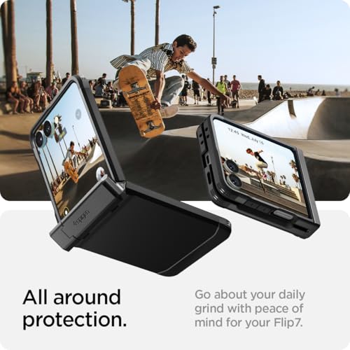 Spigen for Galaxy Z Flip 7 Case, Tough Armor Pro MagFit [Hinge Protection] [Fast Wireless Charging/Magnet for Galaxy] - Black - image 3