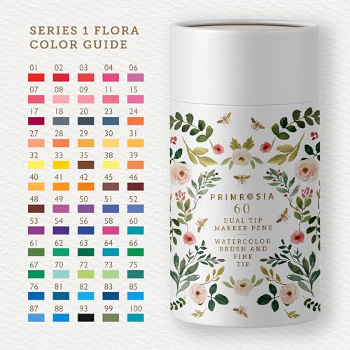 Primrosia 1001 60 Dual Tip Marker Pens, Fineliner And Watercolor Brush Pens thumb #5