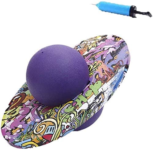 Qchomee Ballon Sauteur Pogo Bâton Sauteur Fitness Epais Antidéflagrant Ballon de Gym Sport Boule Sautante Bouncing Ball Adulte Planche Ballon d'équilibre Ball Rock Hopper pour Ecole Extérieur Parc