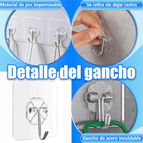 La Mejor comparativa de Ganchos Adhesivos Transparentes Top cinco. 22 Imagen adicional