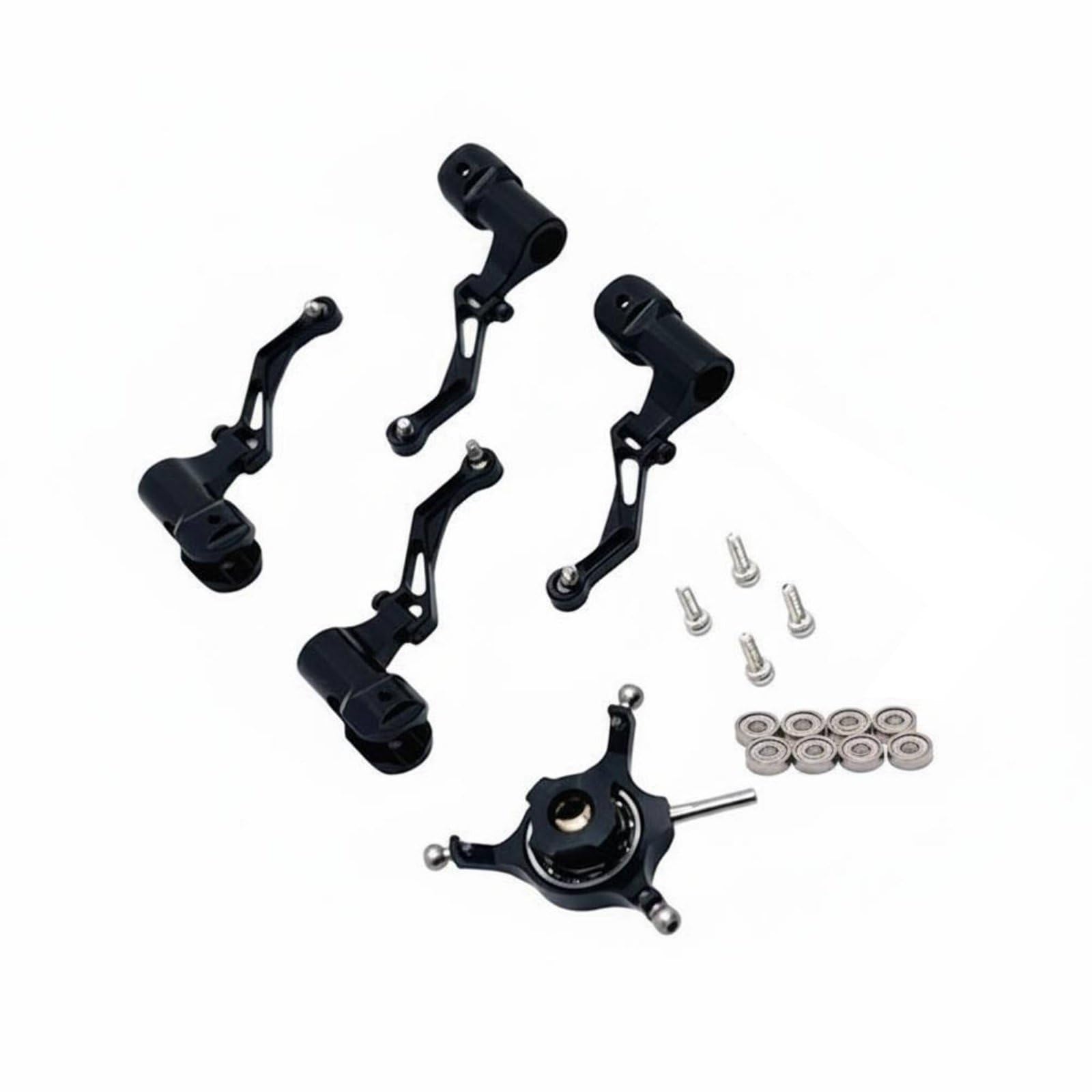 Industrial Vehículo Accesorio RC Kit Mejora Conjunto Rotor Cabezal Placa Soportes de Ajuste Específico Wltoys K124 K170 Adecuado para Reemplazos Actualización Técnica Hobby, Negro