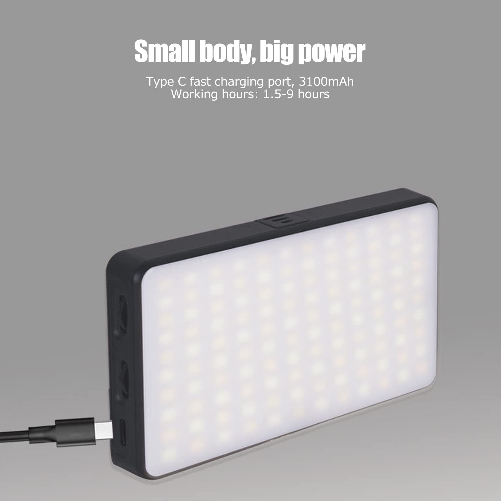 Luce Video a LED RGB Sulla Fotocamera, Luce Mini Fotocamera 3100mAh Lampada da Pannello Dimmerabile Ricaricabile da 2500K a 9000K, Luce di Riempimento per Fotografia a LED per Illuminazione Video per