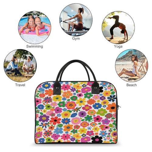 Bolso Tote con Estampado Floral y Correa Ajustable miniatura 4