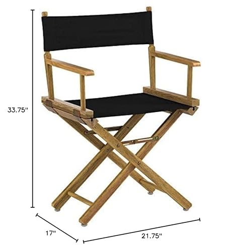 Casual Home 18" Director's Chair Natural Frame With Black Canvas #TOP6