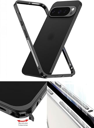 KOOLRIVER・Pixel 9a Bumper Aluminum Case Cover, Cool Metal Case, Google Pixel 9a, Stylish Smartphone Case