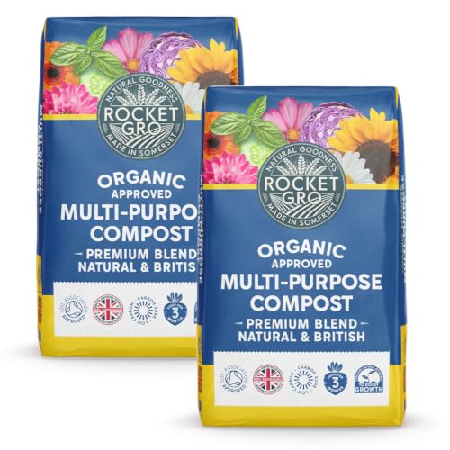 Image of RocketGro - Multi-Purpose Compost Peat-Free - 2 x 50L Bundle - Save 25% - Organic with Dual-Source Feed for Healthier Plants - Ideal for Pots, Beds, Containers, and Fruit Trees