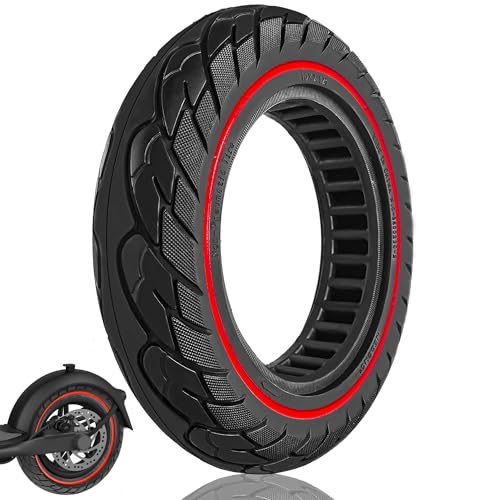 Felixstory 10x2/54-152 Solid Tire, 10x2.125 Tubeless Tires Fit for Swagtron SG-5, VOLPAM SP01/SPT7, Gotrax GXL V2, Ninebot F25/ D40X/ D18W/ D28U, Replacement for 50/75-6.1, 10x2 Original Tire, Red