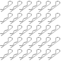 Federstecker Doppelt Federsplinte,30pcs R Clips Federvorstecker,Sicherungssplint,R-Typ Stifte Aus Edelstahl,Federstecker Doppelt Sortiment,Skarosserie Splinte Klammern,1.8mmx35mm