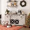 Lifewit Farmhouse Sideboard with Sliding Bar Door and 2 Power Outlets2 USB Ports Buffet Cabinet Wine Racks 3 Extra Drawers and 2 Storage Cabinets with Adjustable Shelf for Dining Rustic White