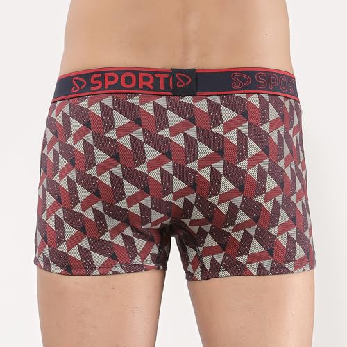 Image of sporto Macho Men's Cotton Spandex Trunk | Premium Single Jersey Fabric | Branded Outer Elastic Waistband | Double-Layer Contour Pouch | Breathable Innerwear