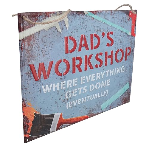 Plaque métal Dad's Workshop pancarte vintage bricolage - 6
