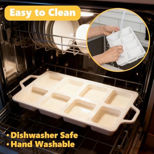 1PCS Nonstick Silicone Mini Loaf Pans with Metal Frame and Gloves, 8 Cavity Mini Bread Banna Loaf Pans, Small Bread Pans for Baking, Tiny Meatloaf Pan with Metal Reinforced Frame for Brownie, Butter - Thumbnail 4