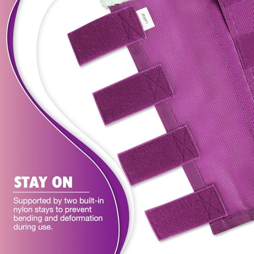 Image of Harrison Howard Loose-Fitting Horse Fly Boots UV-Protective, Breathable, Tear-Resistant Fine Mesh Leggins Stay-on Comfortable Fly Boots with Ultra-Soft Wool Trim (Set of 4) Purple Cob (Medium)