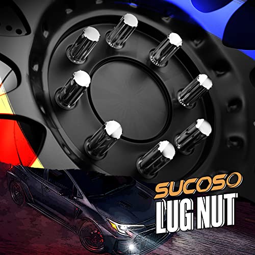Image of 9 /16-18 Lug Nuts for 1994-2011 Dodge Ram 2500 3500, 2002-2010 Ram 1500,32pc | For 1988-1998 Ford F250 F350, 2004-2009 Durango, 7 Spline Wheel Lug nuts 9 /16x18 Chrome With Socket Key For Aftermarket Wheel