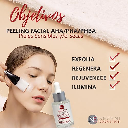 Peeling Químico Facial AHA, PHA y PBHA | Pieles Secas y/o Sensibles | 6 Ácidos Naturales DIFERENTES | Exfolia y Alisa, Reduce Imperfecciones | Nezeni Cosmetics - BAJO CONSERVANTES - imagen 8