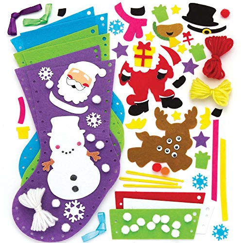 Baker Ross Kit da Cucito per Calze di Natale