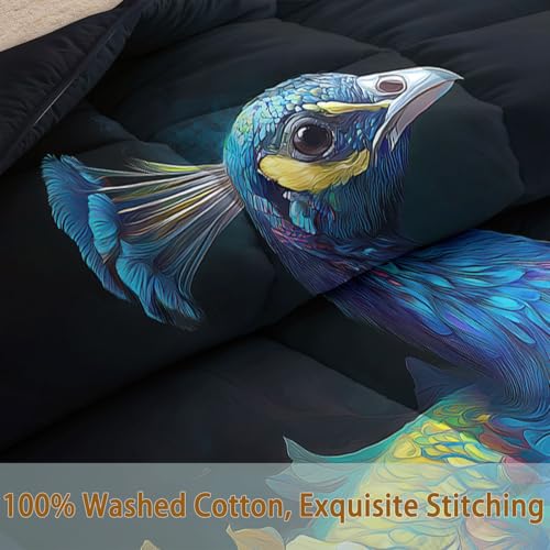Edredón lavable de microfibra transpirable negro con 2 fundas de almohada de 155 x 220 cm 7