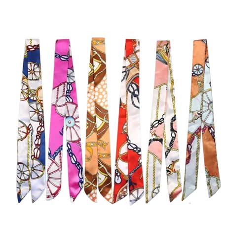6 pack Bags for Women, skinny scarf for purse handle, Neck Scarves,hair scarf,bag accessories for handbags