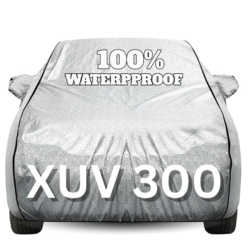 Image of Waterproof Car Body Cover - 100% Water Proof Custom Fit New Car Covers, Outdoor Full Protecting Cover for Xuv300 (All Models) with Free Storage Bag - UV, Rain & Dust, All Weather Protection