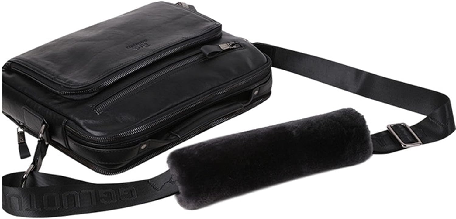 2 Sztuk Sheepski Auto Osłona Pasa Bezpieczeństwa, Podkładka Pasa Bezpieczeństwa Na Ramię Do Samochodu, Ciężarówki, Suv, Airplae, High Desity Soft Wool Camera Plecak Strapy, Brown 2, 10.6 x 2.8 in