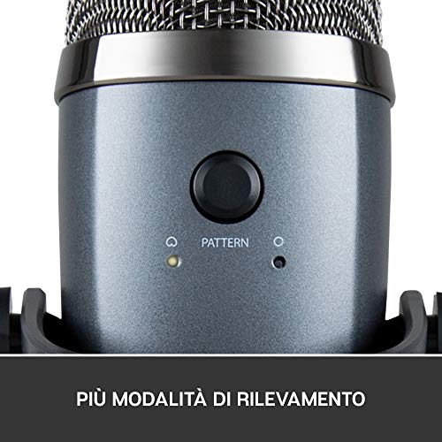 Blue Yeti Nano Microfono USB Premium per Registrazione, Streaming, Gaming, Podcast su PC e Mac, Mic a Condensatore, Effetti Blue VO!CE, Cardioide e Omni, Monitoraggio Senza Latenza - Grigio - Microfono streaming - Immagine 3