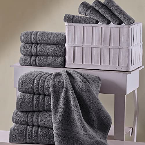 Image of Hawmam Linen Jumbo Large Bath Sheets Towels 2 Pack Soft and Absorbent, Premium Quality 100% Cotton Towels (Cool Grey, Bath Sheet)