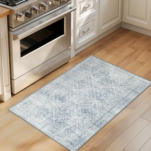 Tapete decorativo MIULEE 2x3 washable azul miniatura 2