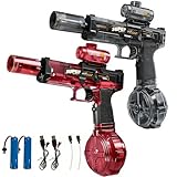 2 Pack Electric Water Gun with LED Light, Water Guns for Adults, Magazine Large Capacity Automatic Water Gun, Summer Water Toys for Pool, Beach,Outdoor