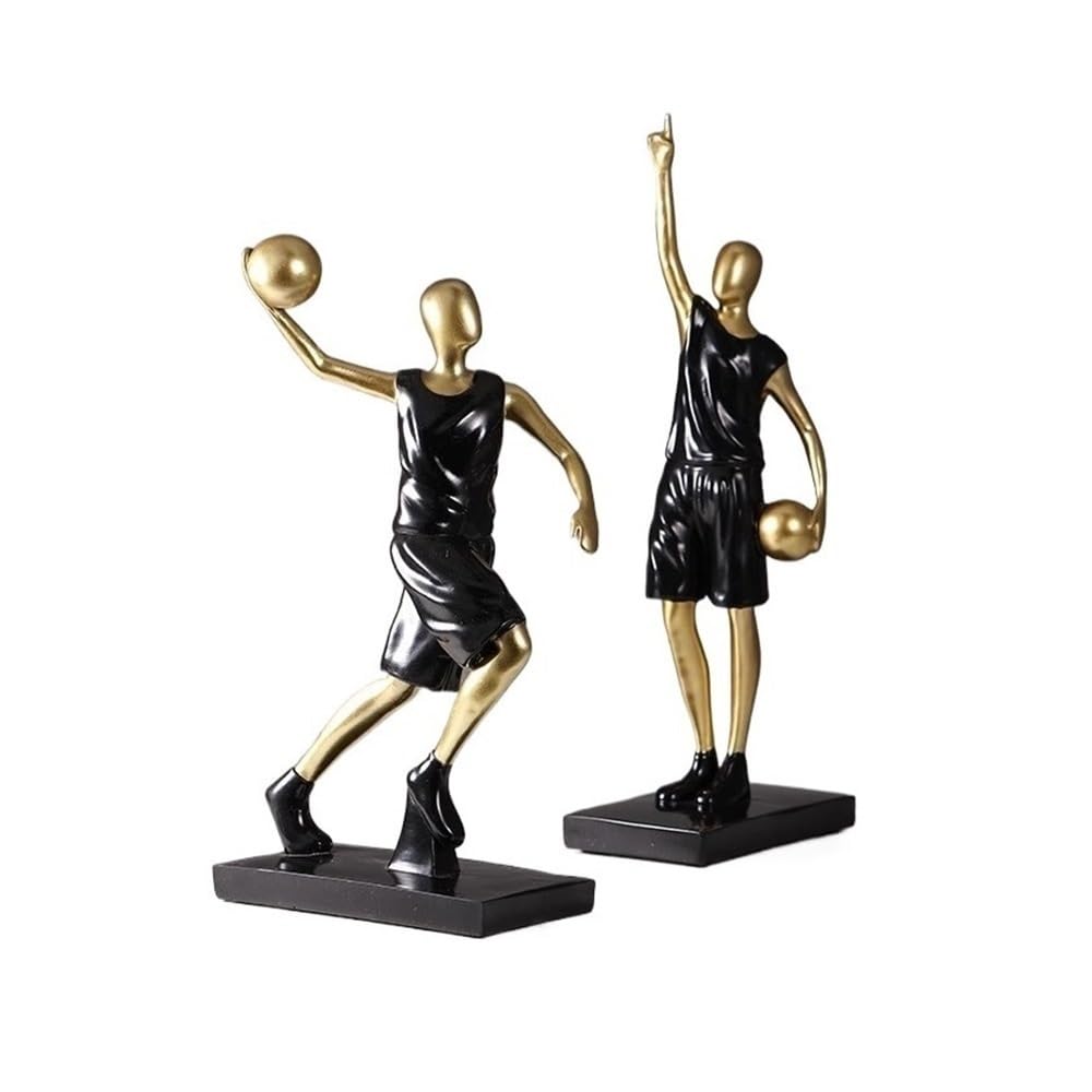 RUOXIUKHBZPS Cast Iron Basketball Player Abstract Sculpture Statue Collectible Figurines Home Office Bookshelf Desktop Decor