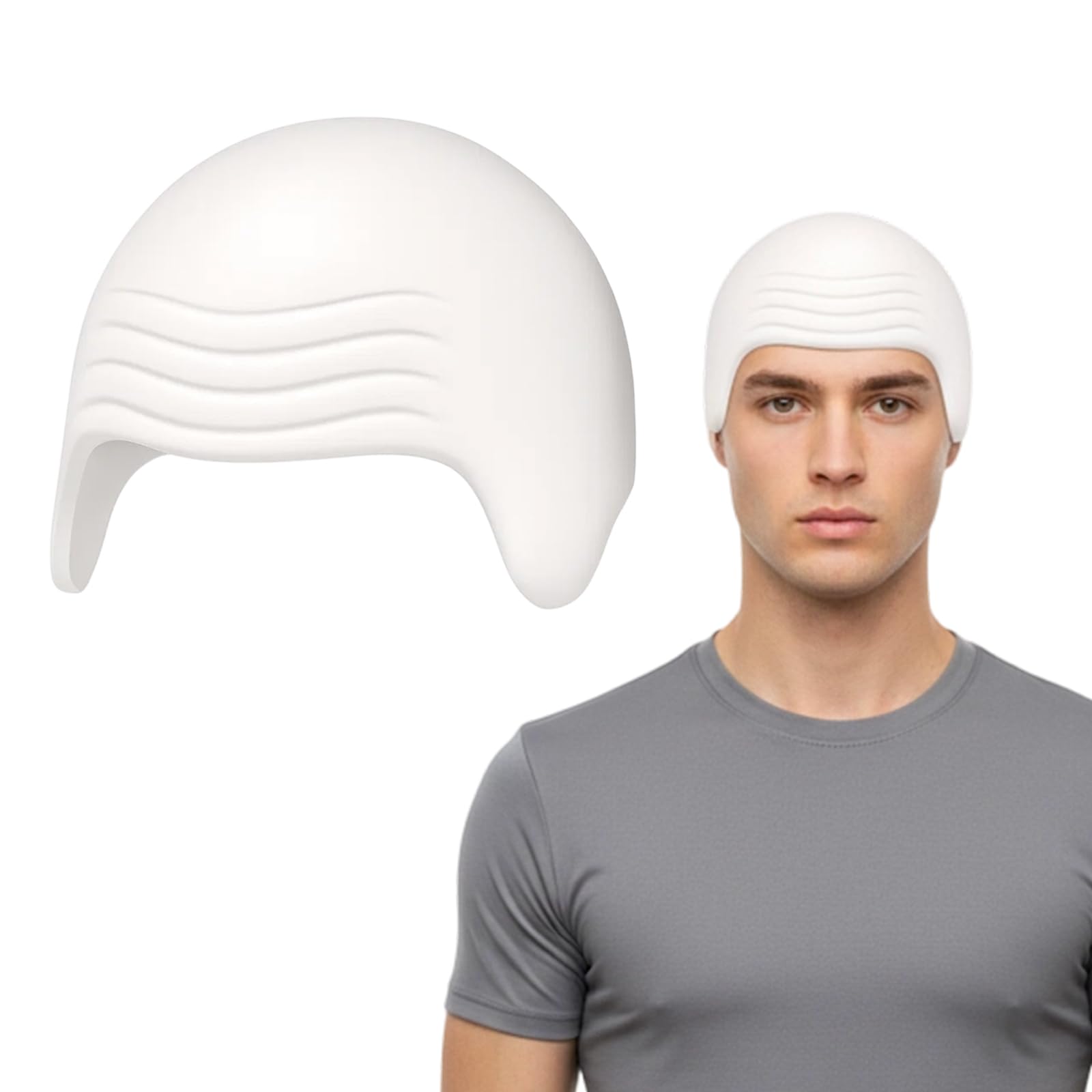 SrgPui Bald Cap, White Latex Bald Caps, Latex Bald Wig for Adults and Kids Perfect for Carnival,Halloween Cosplayand Costume Parties