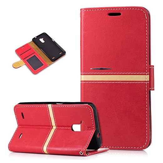Carcasa ZTE Blade V7 Lite, Funda ZTE Blade V7 Lite, ikasus® Carcasa ZTE Blade V7 Lite Bookstyle funda funda Piel Case, elegante Color Pure – Funda Cuero PU Billetera Folio Flip Case Cover Wallet – Car
