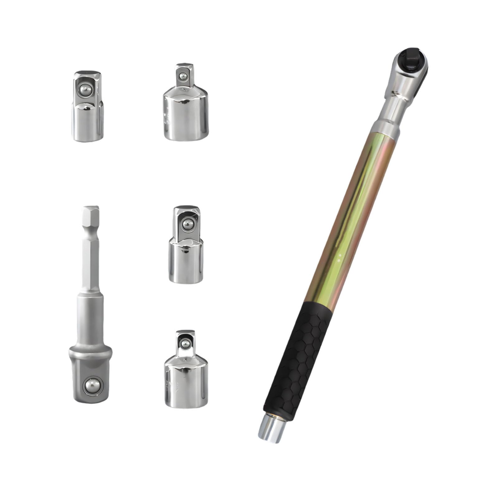 Hogtnd Yellow The Heavy Duty Steel Extension Wrench Collection Comes With 4 Sockets And One Bit And Is Ideal For Vehicle Repair And Household Work