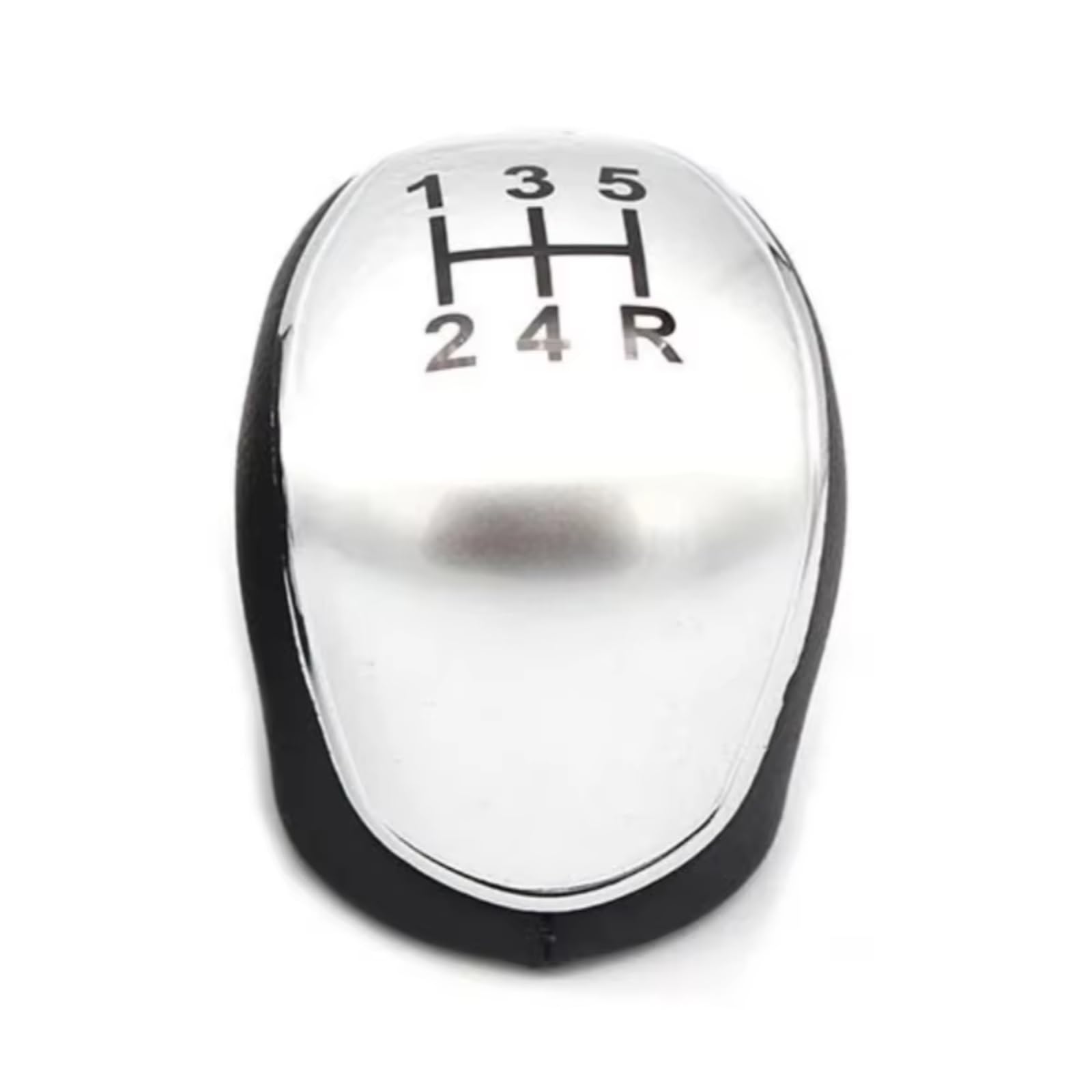 HILLAR Car Gear Stick Knob for Mondeo Mk4 for S-Max for C-Max for Focus Mk2 for Kuga Leather Shifter Lever Headball 5/6 Speed Gear Shift Knob(5 Speed Silver)