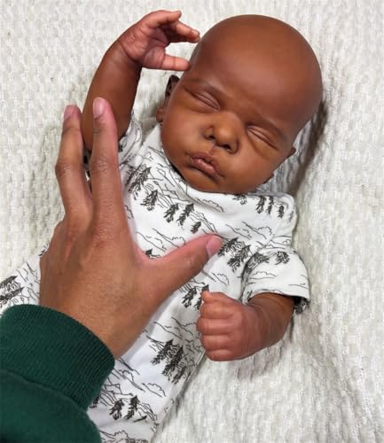 Muñeca Reborn Negra Realista 19 Pulgadas Cuerpo Suave miniatura 3